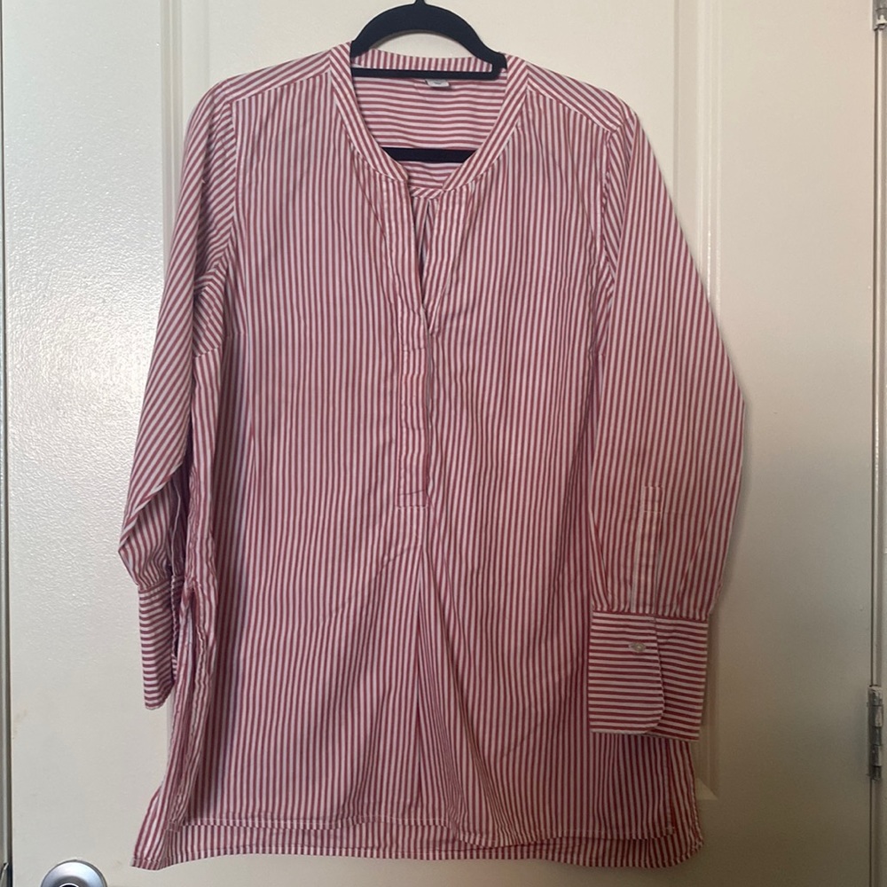 (NWOT) Old Navy Red & White Striped Tunic, Size Large